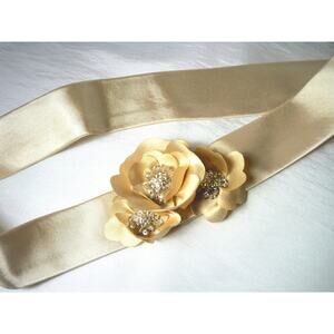 Champaign Rhinestone Beaded Floral  Wedding Prom Party be;t